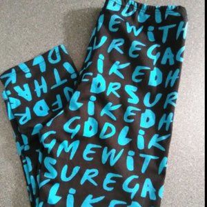 Black and Teal Girls Medium Pants